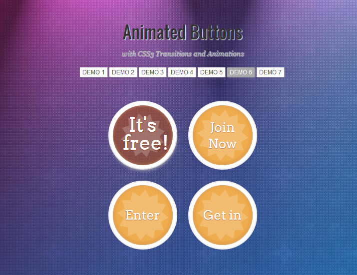 七套CSS3绚丽动画按钮